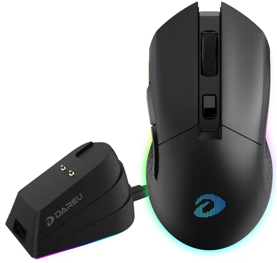 Беспроводная мышь + зарядная станция Dareu EM901X 2.4G (Black)