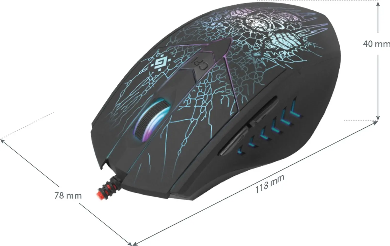 Комплект мышь + коврик Defender Doom Fighter GM-260L (Black) - 7