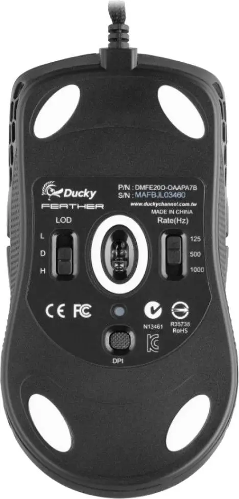 Mouse Ducky Feather Blue Edition (Black) - 2