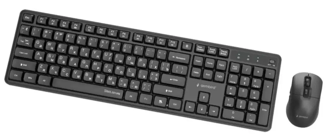 Комплект клавиатура + мышь Gembird KBS-WMS-01-W-CYRL (Black) - 2