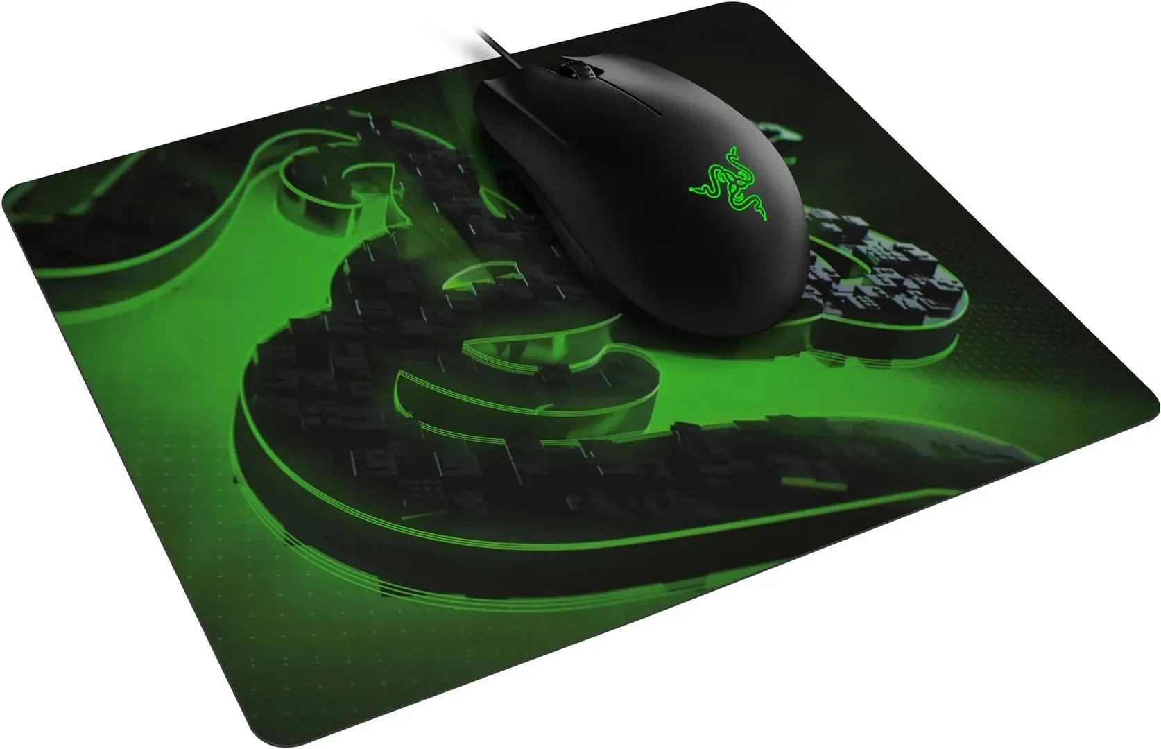 Set mouse + covoras Razer Abyssus Lite&Goliathus Mobile Construct Edition (Green/Black)
