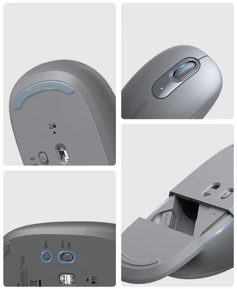 Mouse fara fir Ugreen MU105 (Gray)