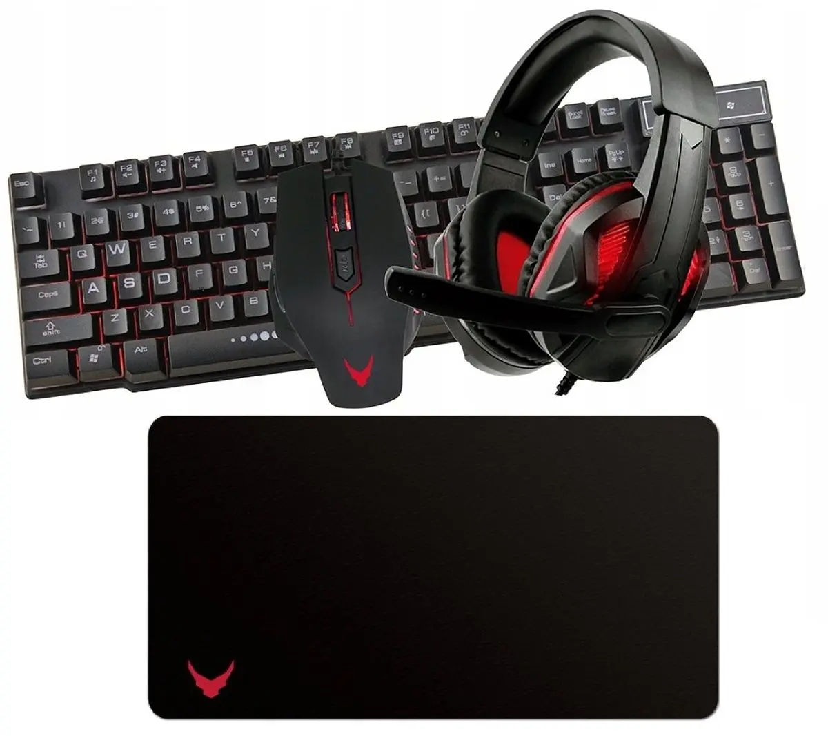 Gaming set 4in1 claviatura + casti+ mouse + mousepad Varr Pro Gaming VG4IN1SET01 (Black/Red)