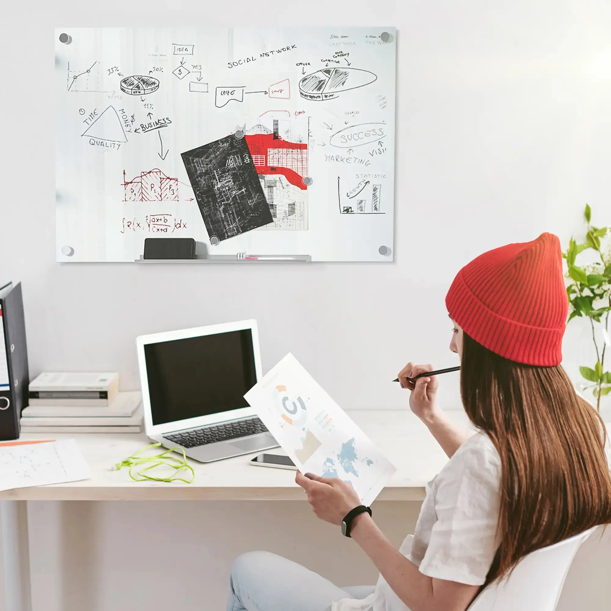 Магнитная доска Vinsetto 911-015V01WT (White) - 6