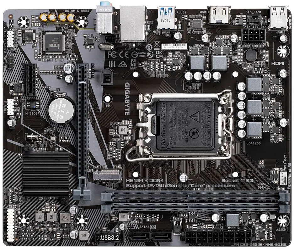Материнская плата Gigabyte H610M K DDR4 (rev.1.0) - 2