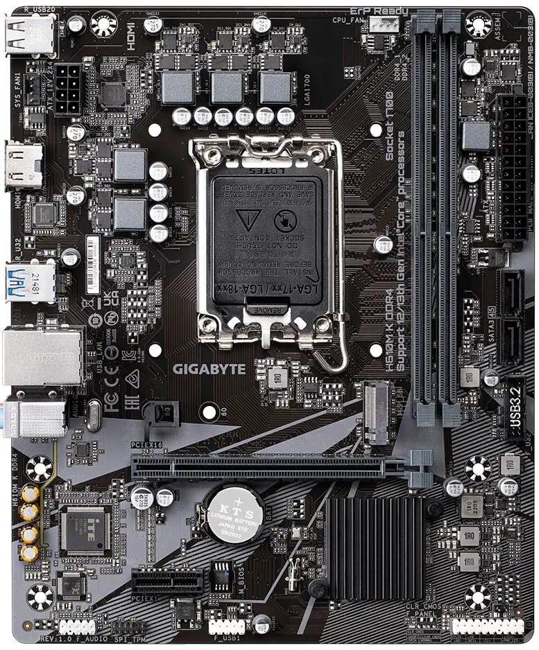 Материнская плата Gigabyte H610M K DDR4 (rev.1.0)