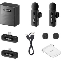 Беспроводной петличный микрофон Boya BY-V3 Combo (Black) Thumb