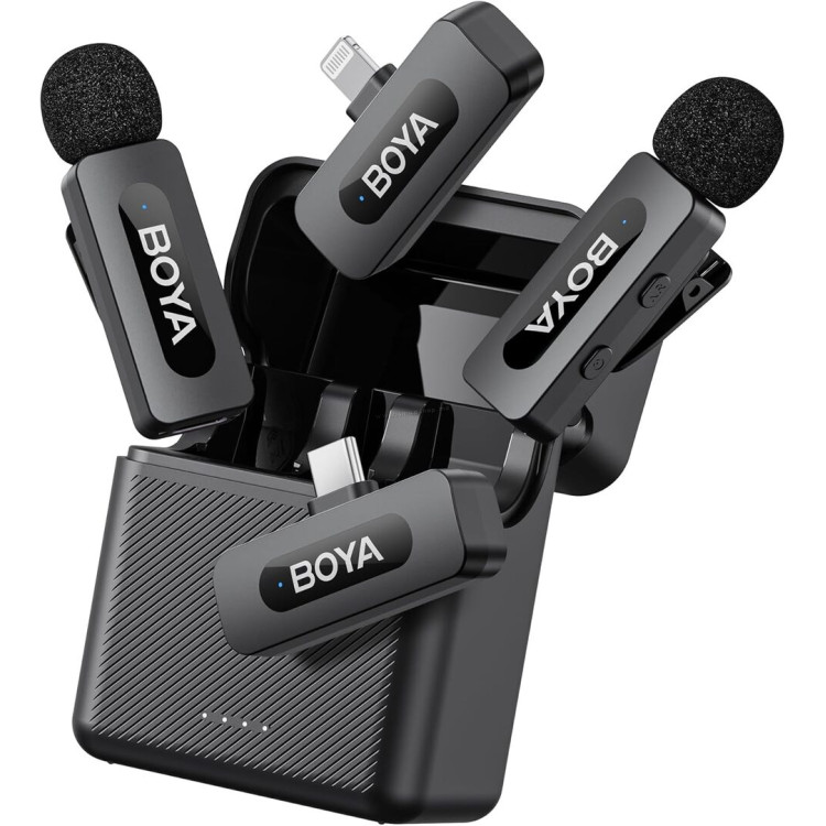 Microfon cu buclă fara fir Boya BY-V3 Combo (Black)
