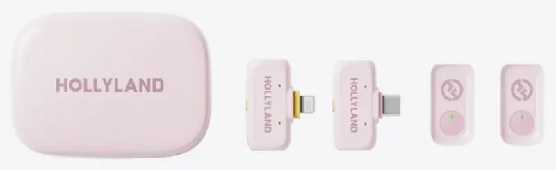 Microfon cu buclă fara fir Hollyland Lark A1 Combo (Cloud Pink)