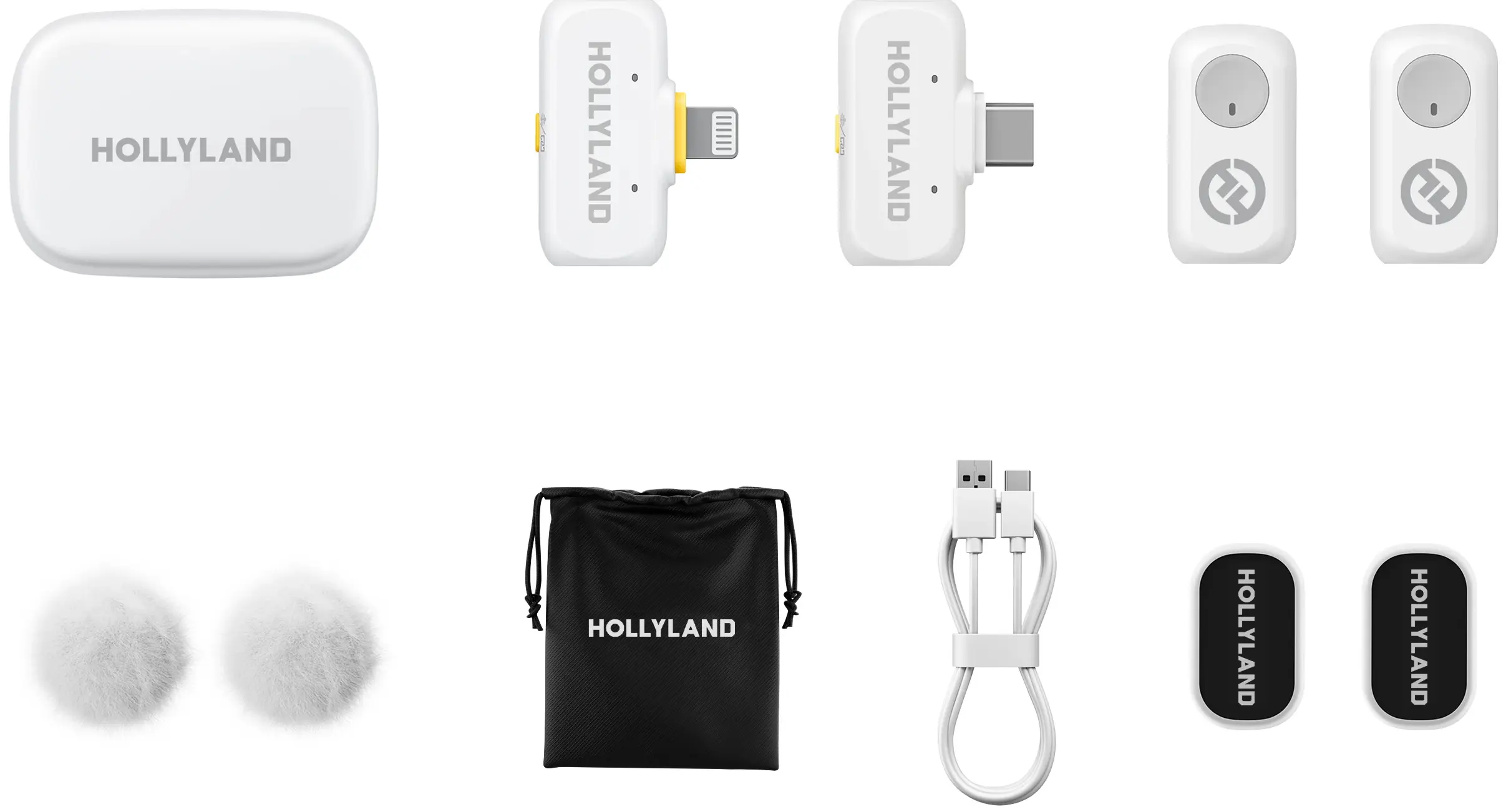 Беспроводной петличный микрофон Hollyland Lark A1 Combo (Ivory White)