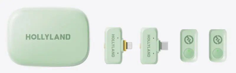 Microfon cu buclă fara fir Hollyland Lark A1 Combo (Mint Green)