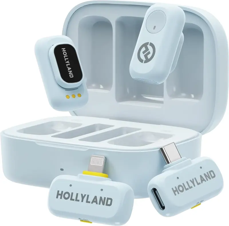 Беспроводной петличный микрофон Hollyland Lark A1 Combo (Sky Blue)