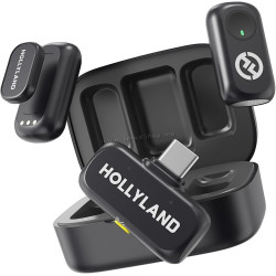 Microfon cu buclă fara fir Hollyland Lark A1 Duo USB-C (Black)