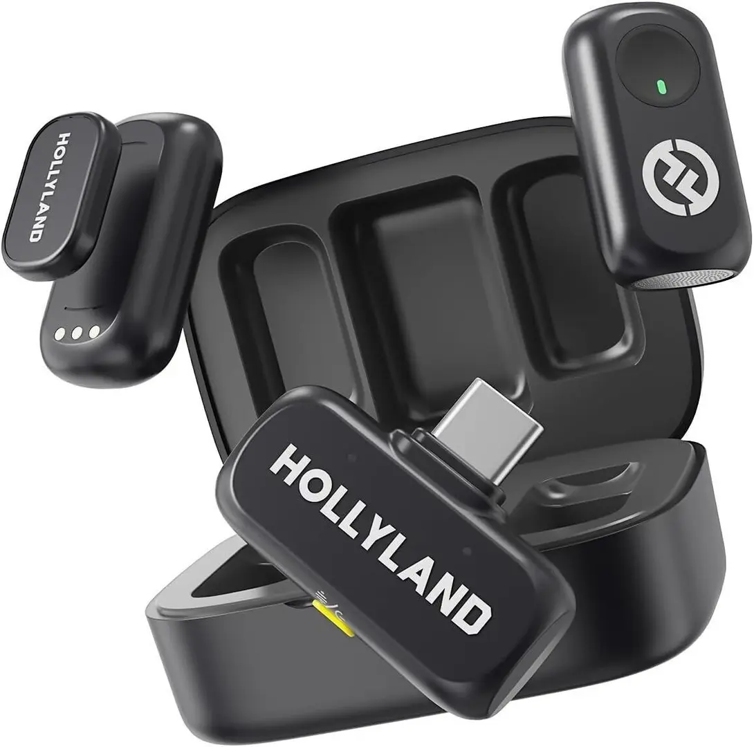 Microfon cu buclă fara fir Hollyland Lark A1 Duo USB-C (Black)