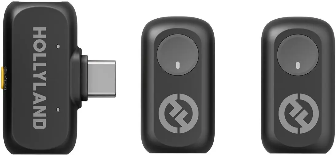 Microfon cu buclă fara fir Hollyland Lark A1 Mini Duo USB-C (Black)