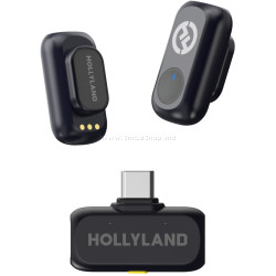 Microfon cu buclă fara fir Hollyland Lark A1 Mini Duo USB-C (Black)
