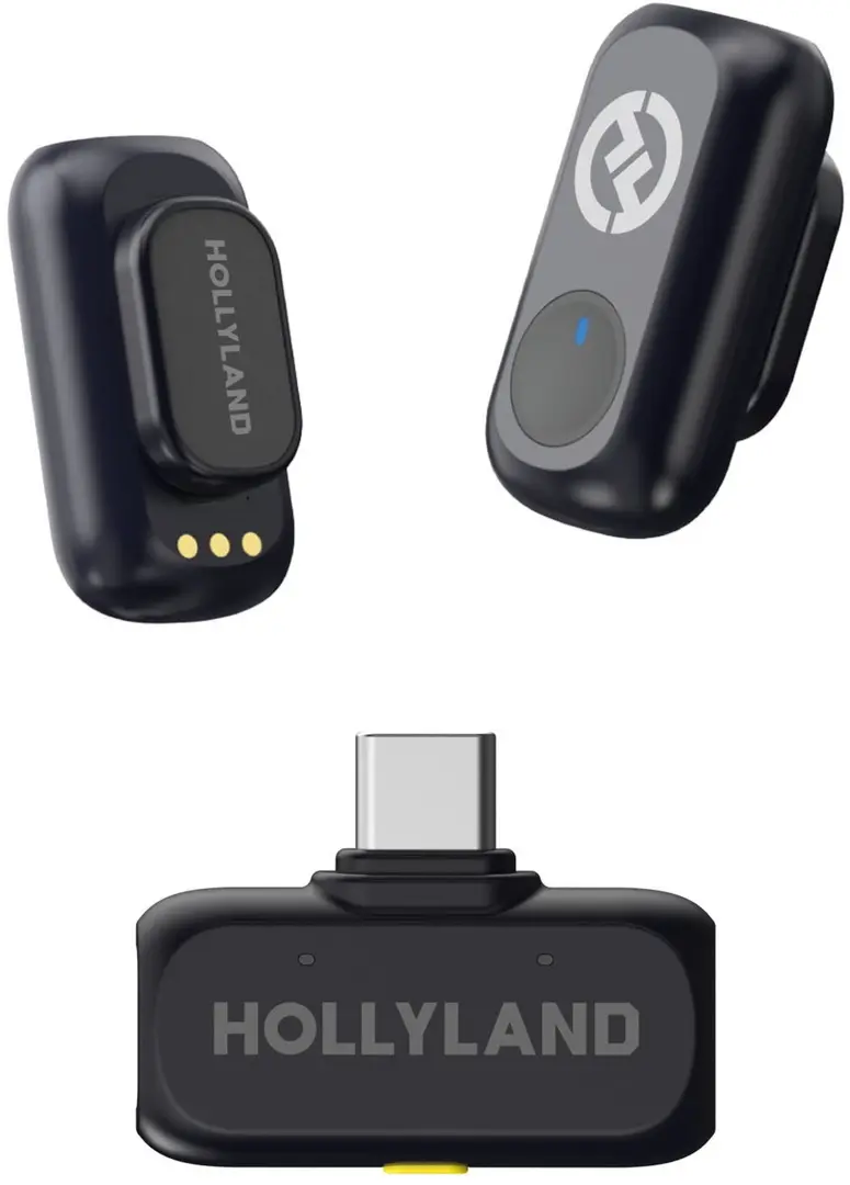 Microfon cu buclă fara fir Hollyland Lark A1 Mini Duo USB-C (Black)