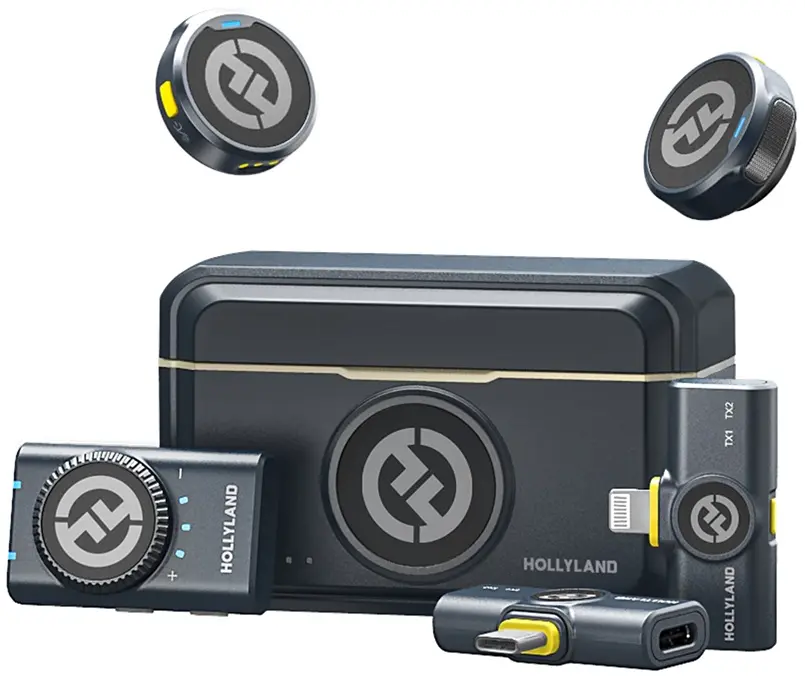 Microfon cu buclă fara fir Hollyland Lark M2 Combo (Shine Charcoal)