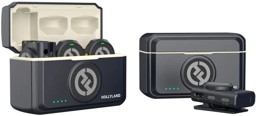 Microfon cu buclă fara fir Hollyland Lark M2 Mini Combo (Shine Charcoal)