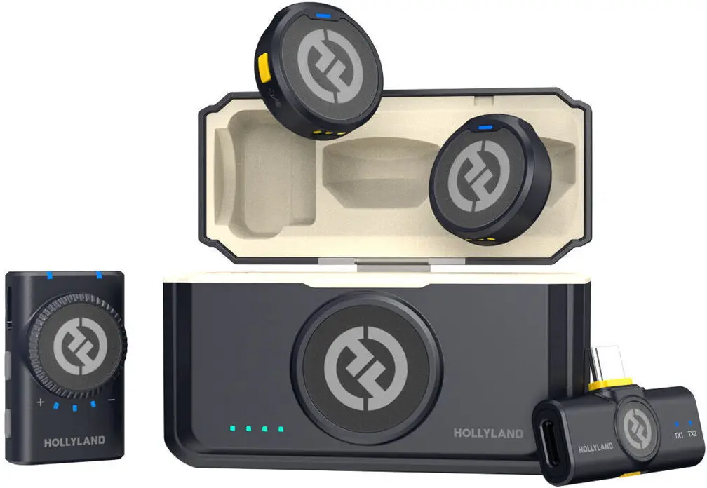 Microfon cu buclă fara fir Hollyland Lark M2 Mini Combo (Shine Charcoal)