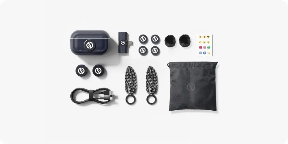 Microfon cu buclă fara fir Hollyland Lark M2 USB-C (Shine Charcoal)