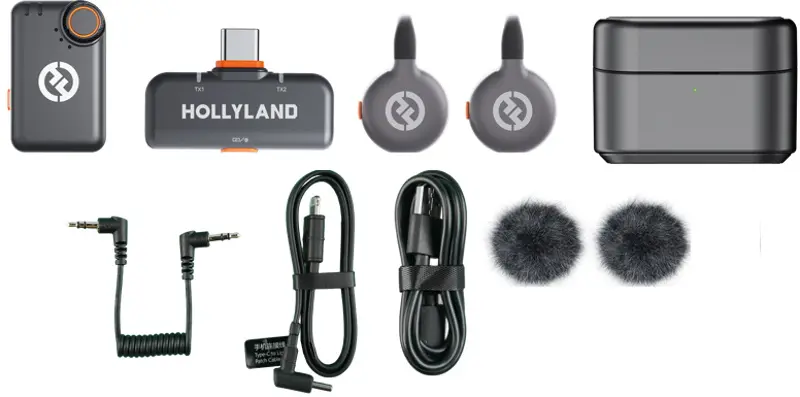 Microfon cu buclă fara fir Hollyland Lark M2S Combo (Space Gray) - 6