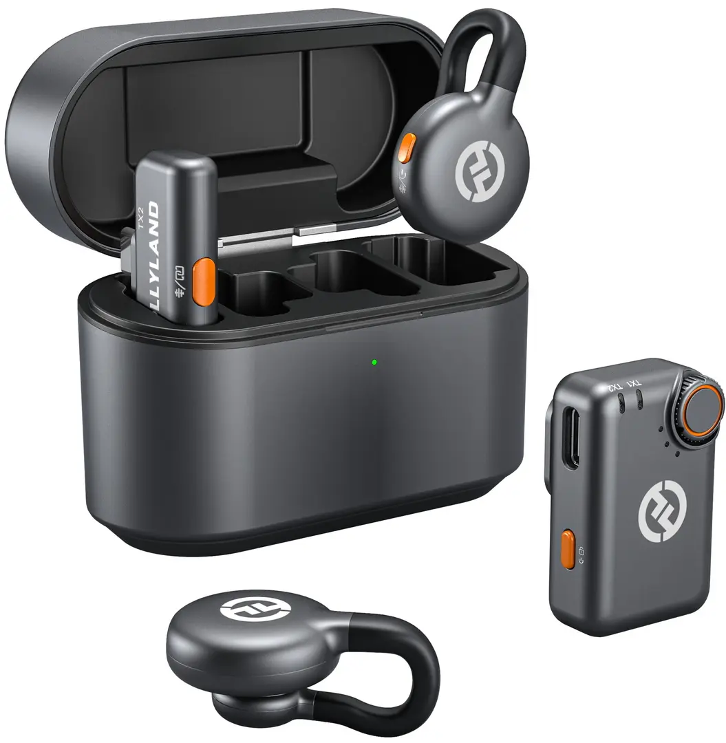 Microfon cu buclă fara fir Hollyland Lark M2S Combo (Space Gray)