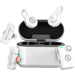 Microfon cu buclă fara fir Hollyland Lark M2S Ultimate Combo (Glacier White)