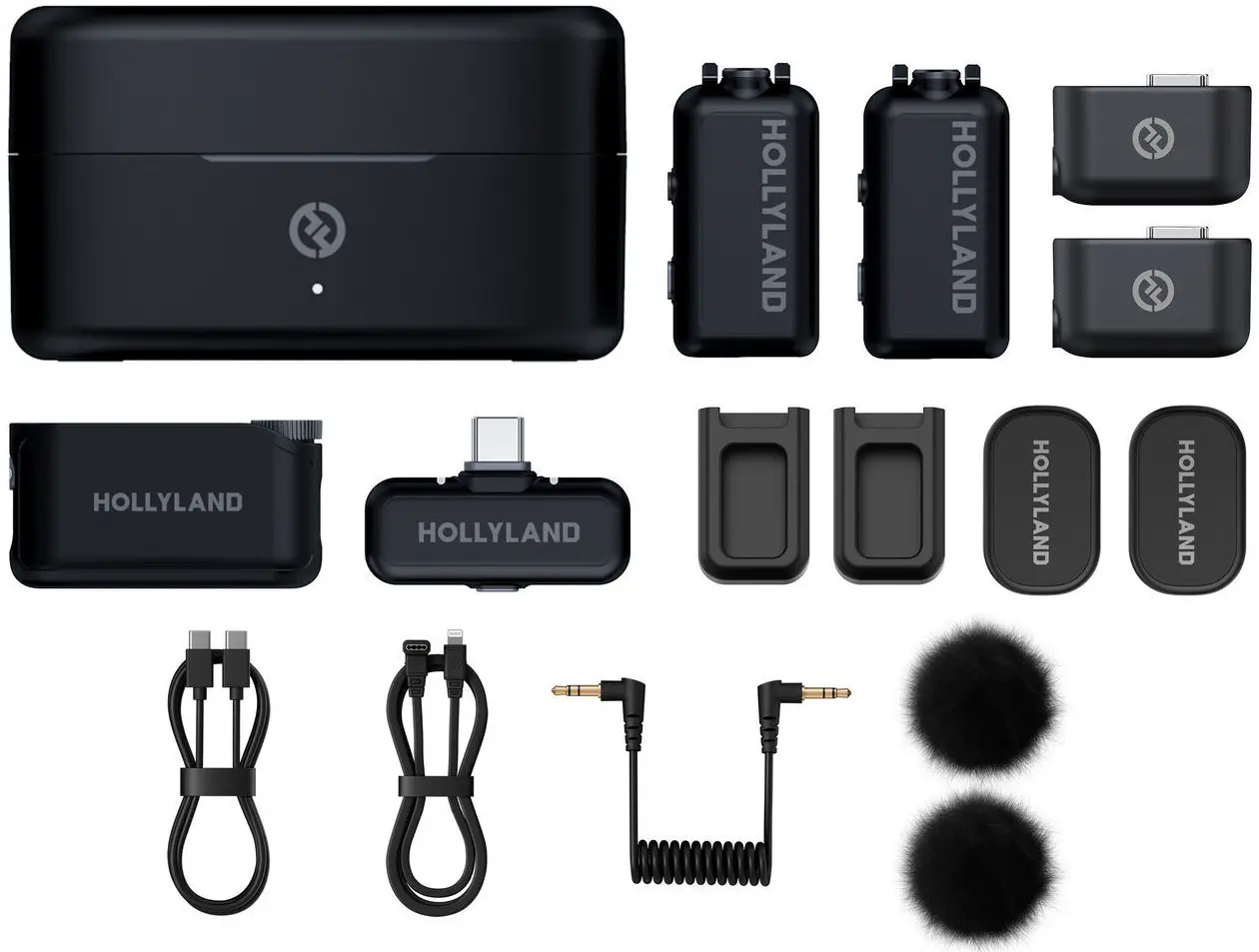 Microfon cu buclă fara fir Hollyland Lark Max 2 Combo (Black)