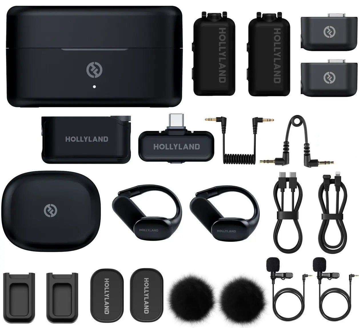 Microfon cu buclă fara fir Hollyland Lark Max 2 Ultimate Combo (Black)