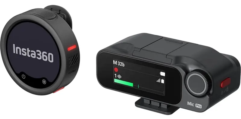 Microfon cu buclă fara fir Insta360 Mic Pro 1 TX + 1 RX (Black)
