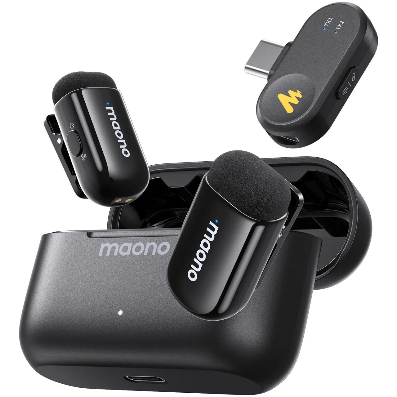 Беспроводной петличный микрофон Maono WM622PC2 (Black) - 2