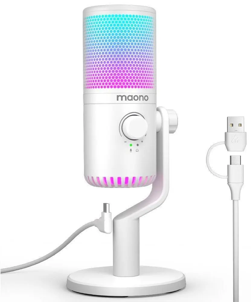 Microfon de masa Maono DM30 RGB (White)