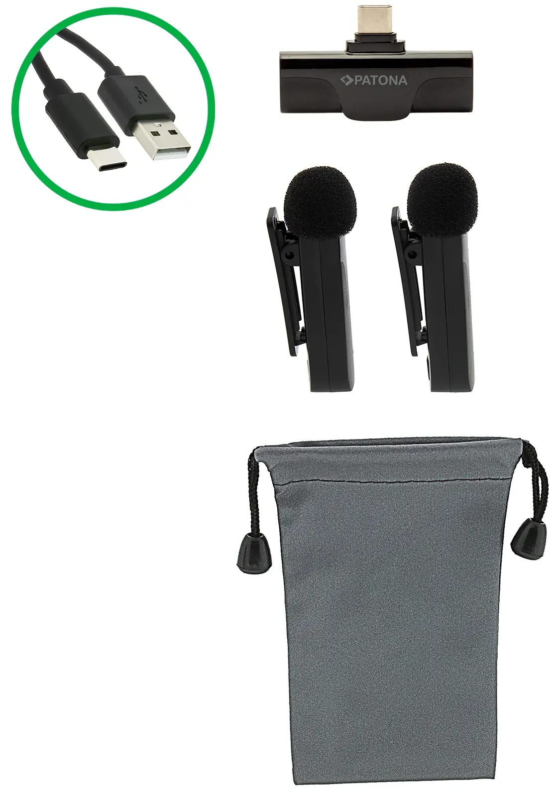 Беспроводной петличный микрофон Patona Premium 9874 (Black) - 5