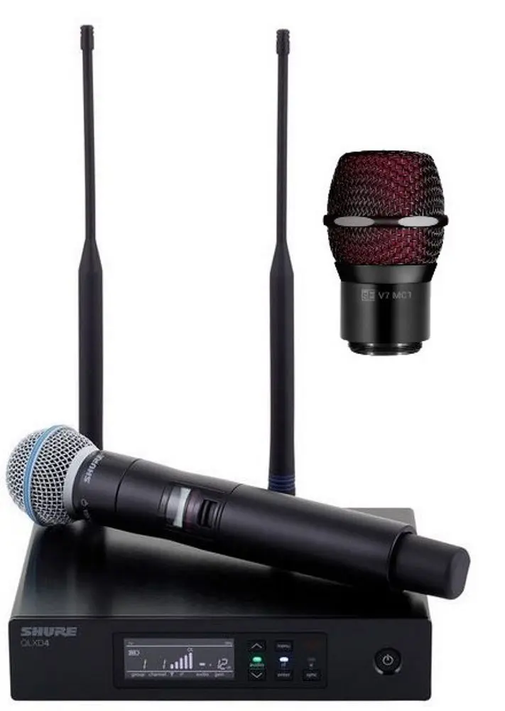 Sistem radio Shure QLXD24/Beta58 K51 + Capsula de microfon sE Electronics V7 MC1-BK (Black)