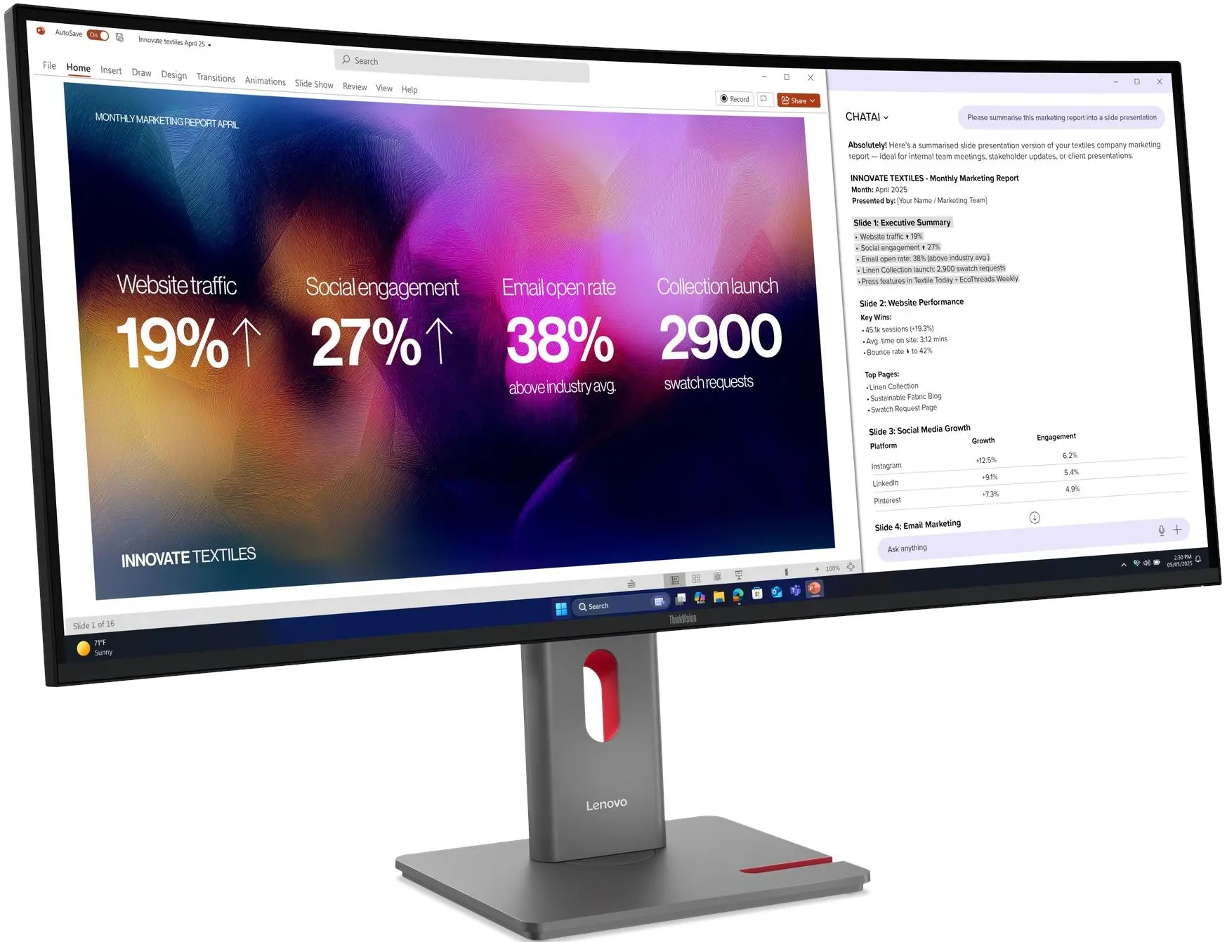 Монитор Lenovo ThinkVision P40WD-40 (Black) - 2