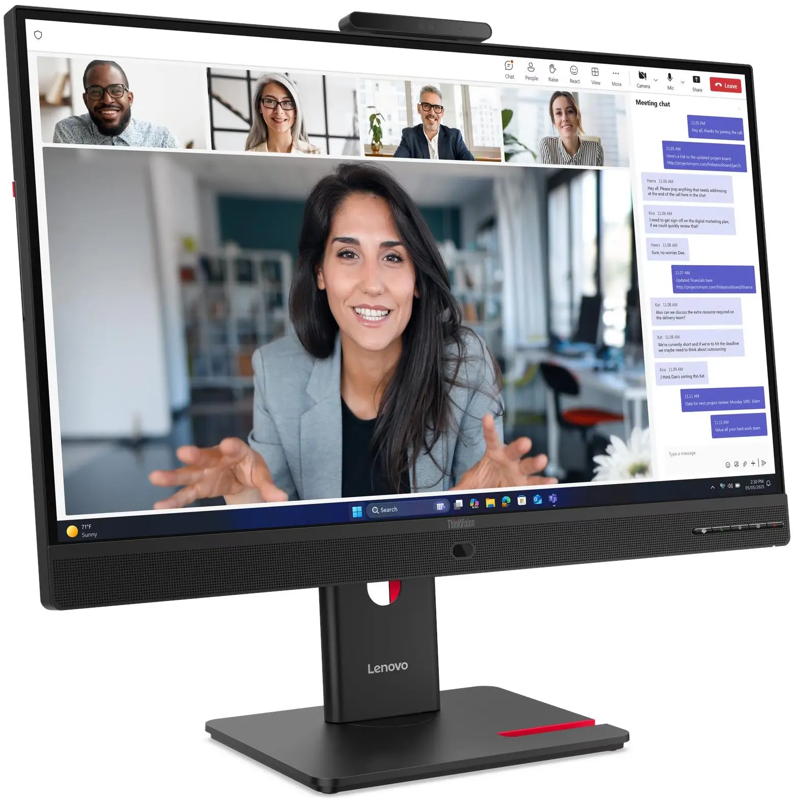 Monitor Lenovo ThinkVision T27QD-4v (Black) - 2