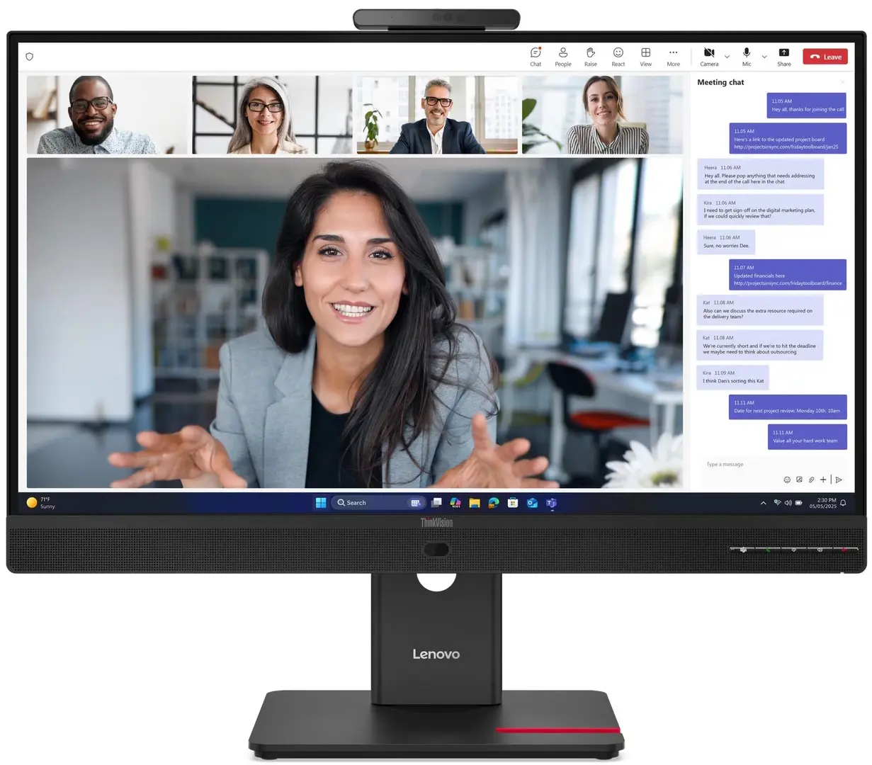 Monitor Lenovo ThinkVision T27QD-4v (Black)