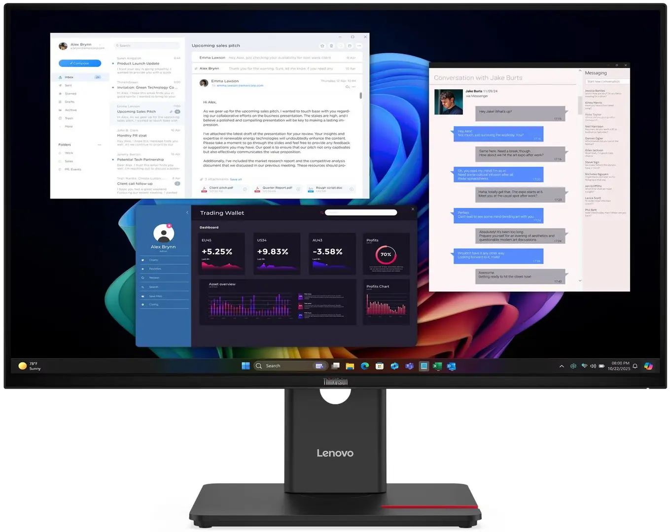 Монитор Lenovo ThinkVision T27UD-40 (Eclipse Black)