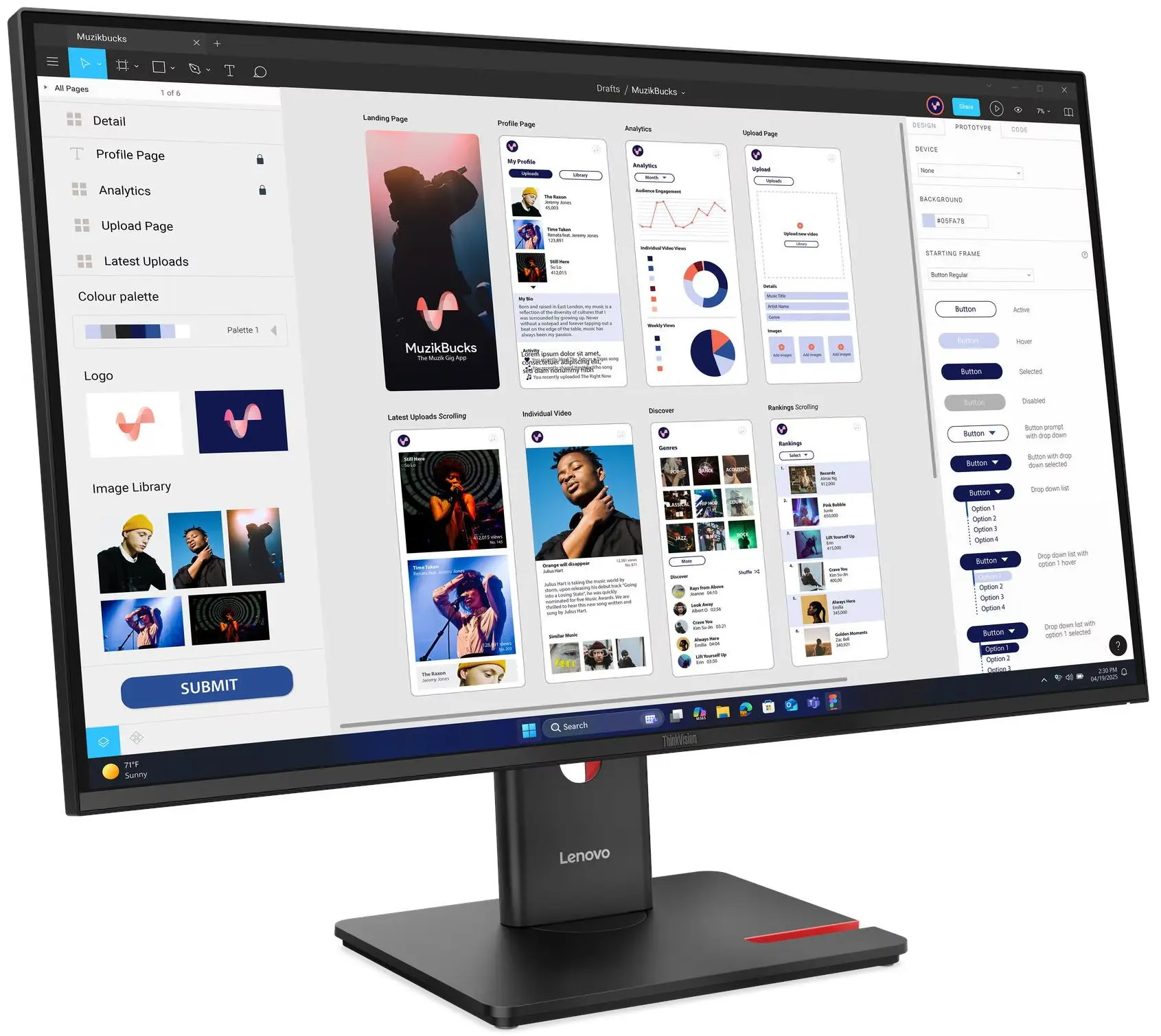 Монитор Lenovo ThinkVision T32UD-40 (Eclipse Black)