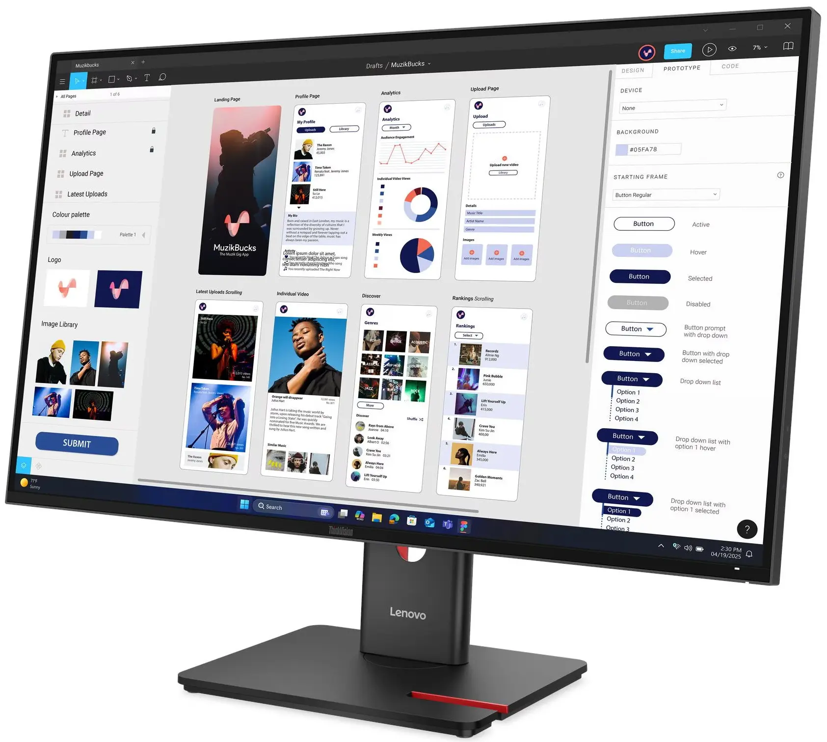 Монитор Lenovo ThinkVision T32UD-40 (Eclipse Black)