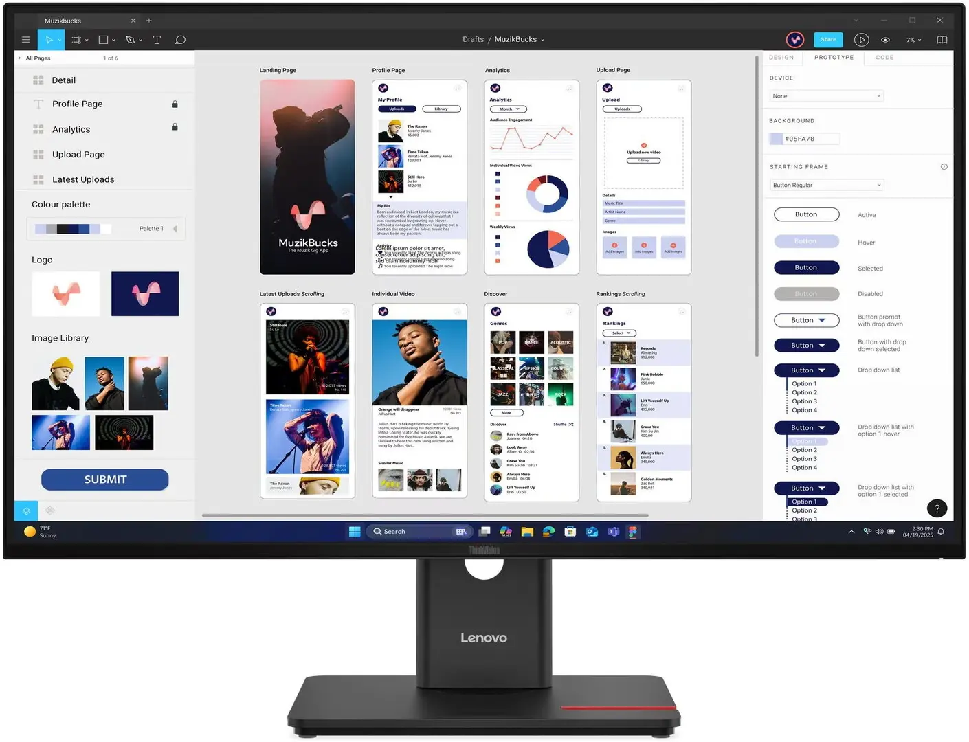 Монитор Lenovo ThinkVision T32UD-40 (Eclipse Black)