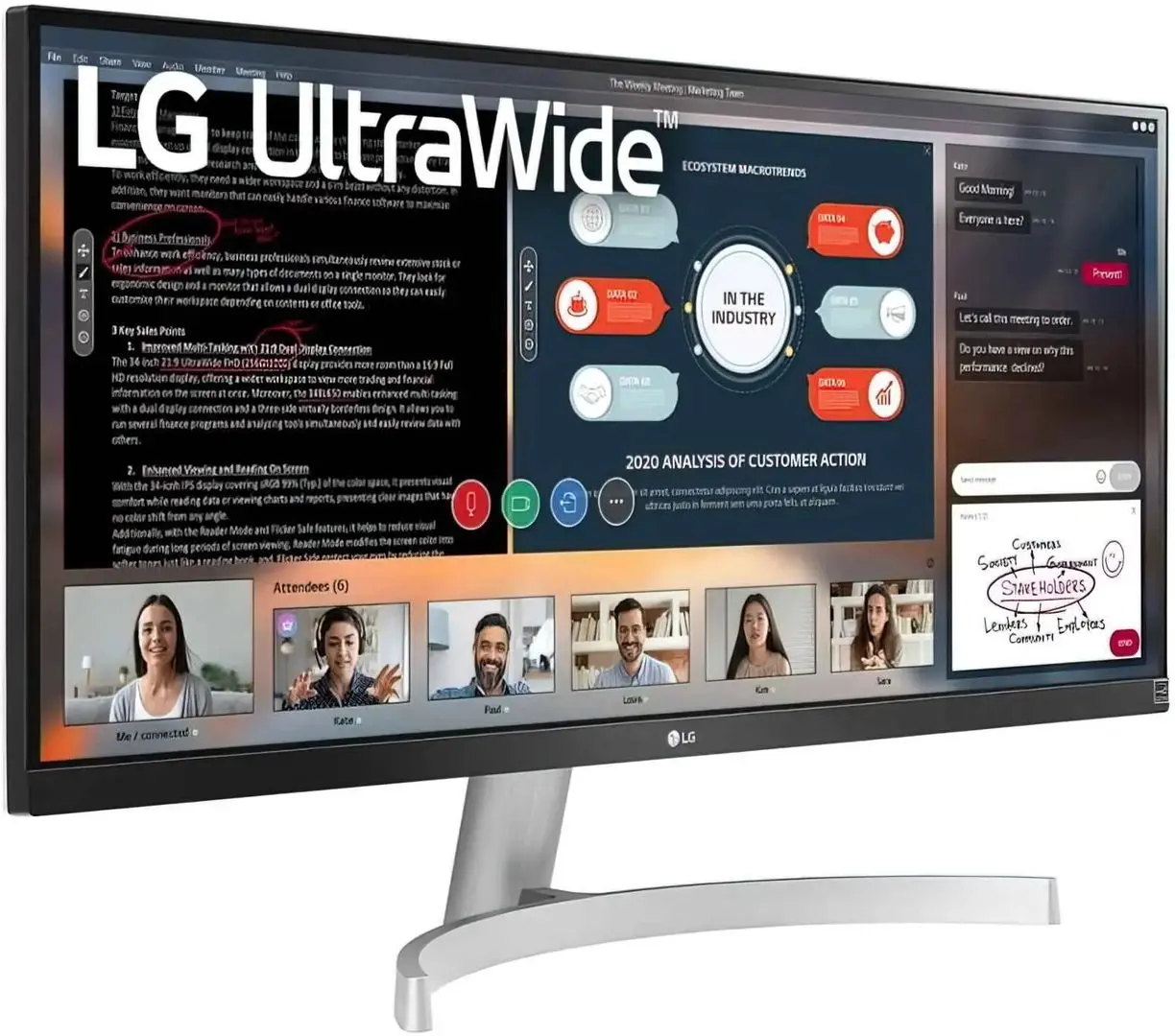 Monitor LG 29WN600-W (White/Silver) - 3