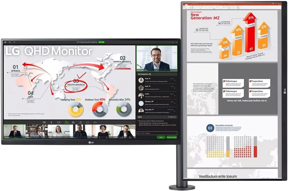 Monitor LG Ergo Dual 27QP88DP-BS (Black) - 2