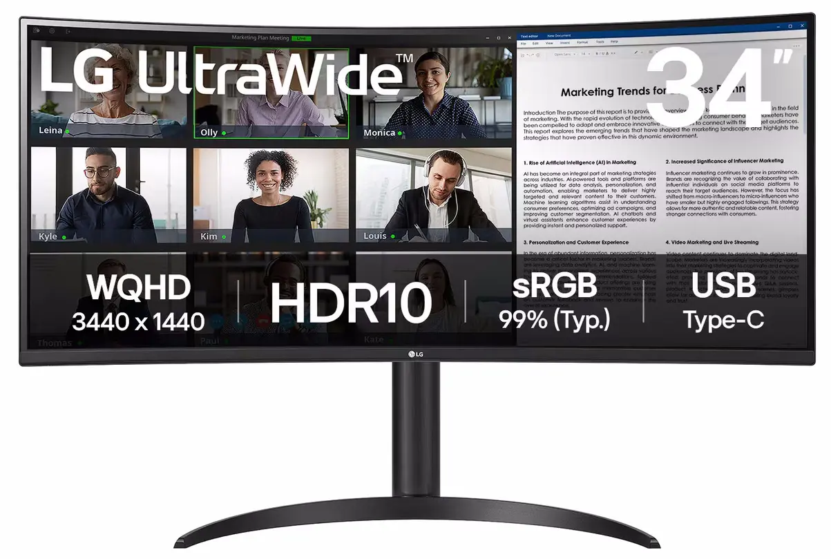 Монитор LG UltraWide 34WR55QK-B.AEU (Black)