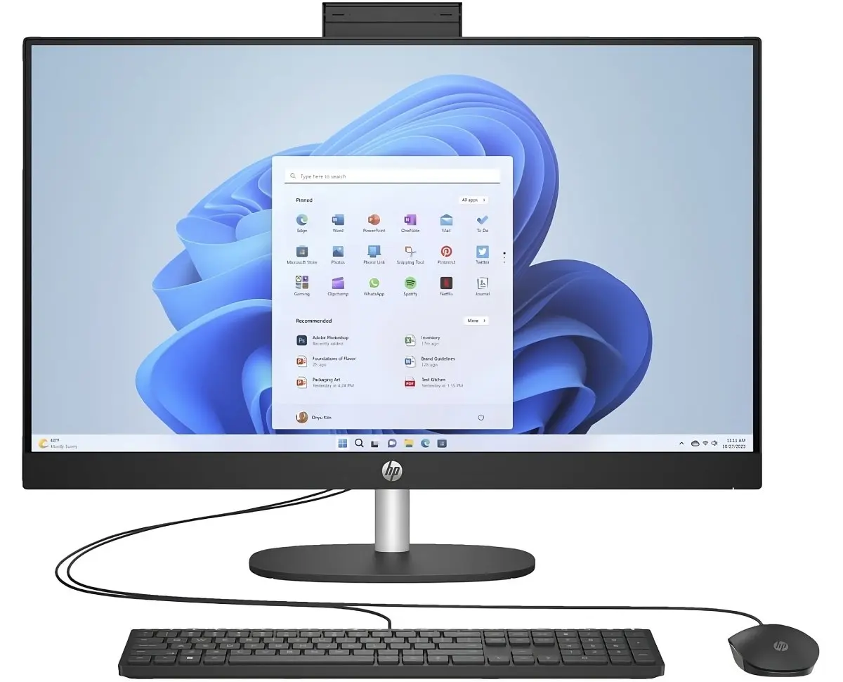 All in one HP OmniStudio 24-cu0102ci Intel Core 3 100U 12GB/512GB FreeDOS (Black)