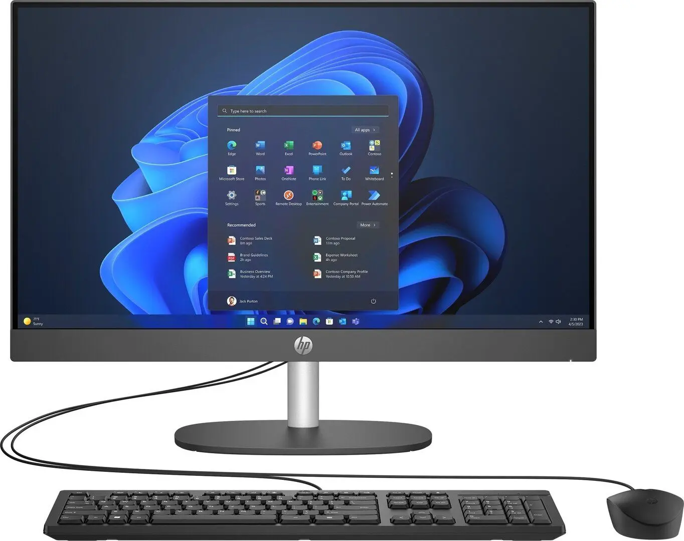 All in One HP ProOne 245 G10 AMD Ryzen 5 7520U 8GB DDR5/512GB SSD (Black)