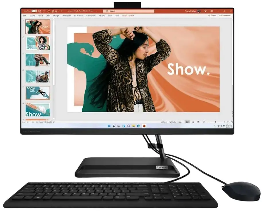 All in one Lenovo IdeaCentre AIO 3 27ALC6 AMD Ryzen 5 7430U 8GB DDR4/512GB SSD (Black)
