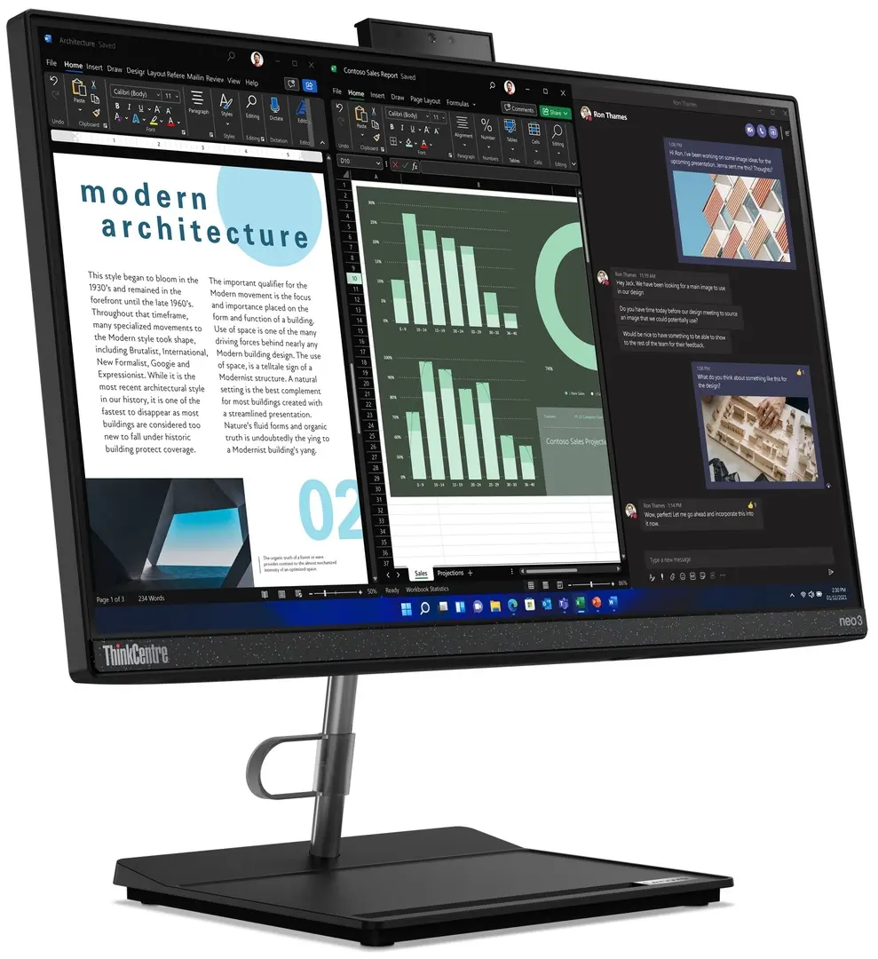 All in one Lenovo ThinkCentre neo 30a 22 Intel Core i3-1215U 8GB DDR4/256GB SSD (Raven Black)