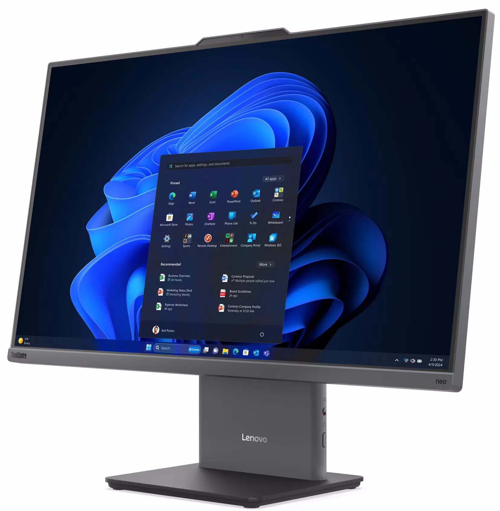 All in one Lenovo ThinkCentre neo 55a Gen 6 Ryzen 5 220 16GB/512GB NoOS (Luna Gray) - 2
